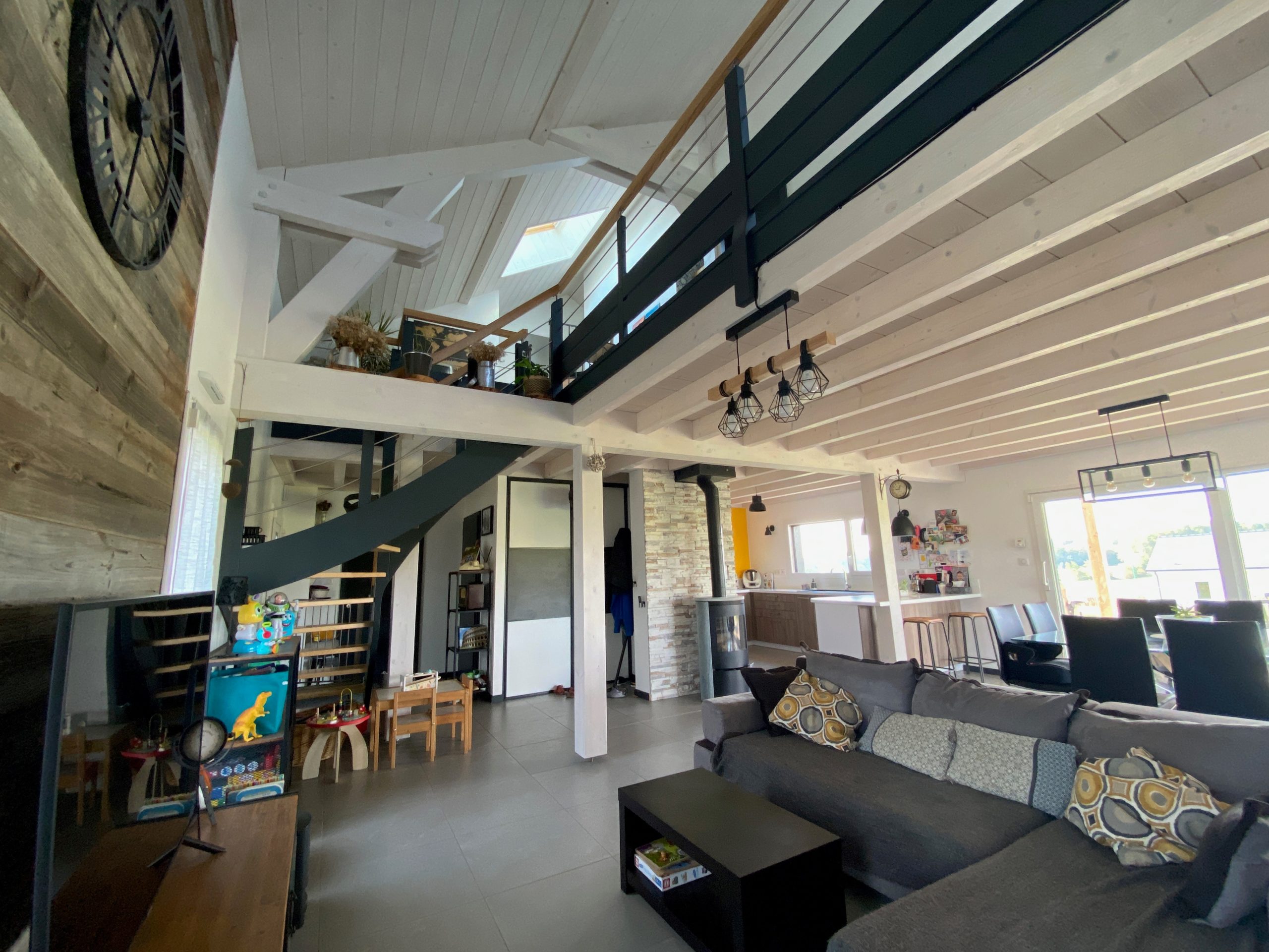 Maisons et chalets bois GICO Constructions Vosges - Galerie photos intérieurs charpente apparente