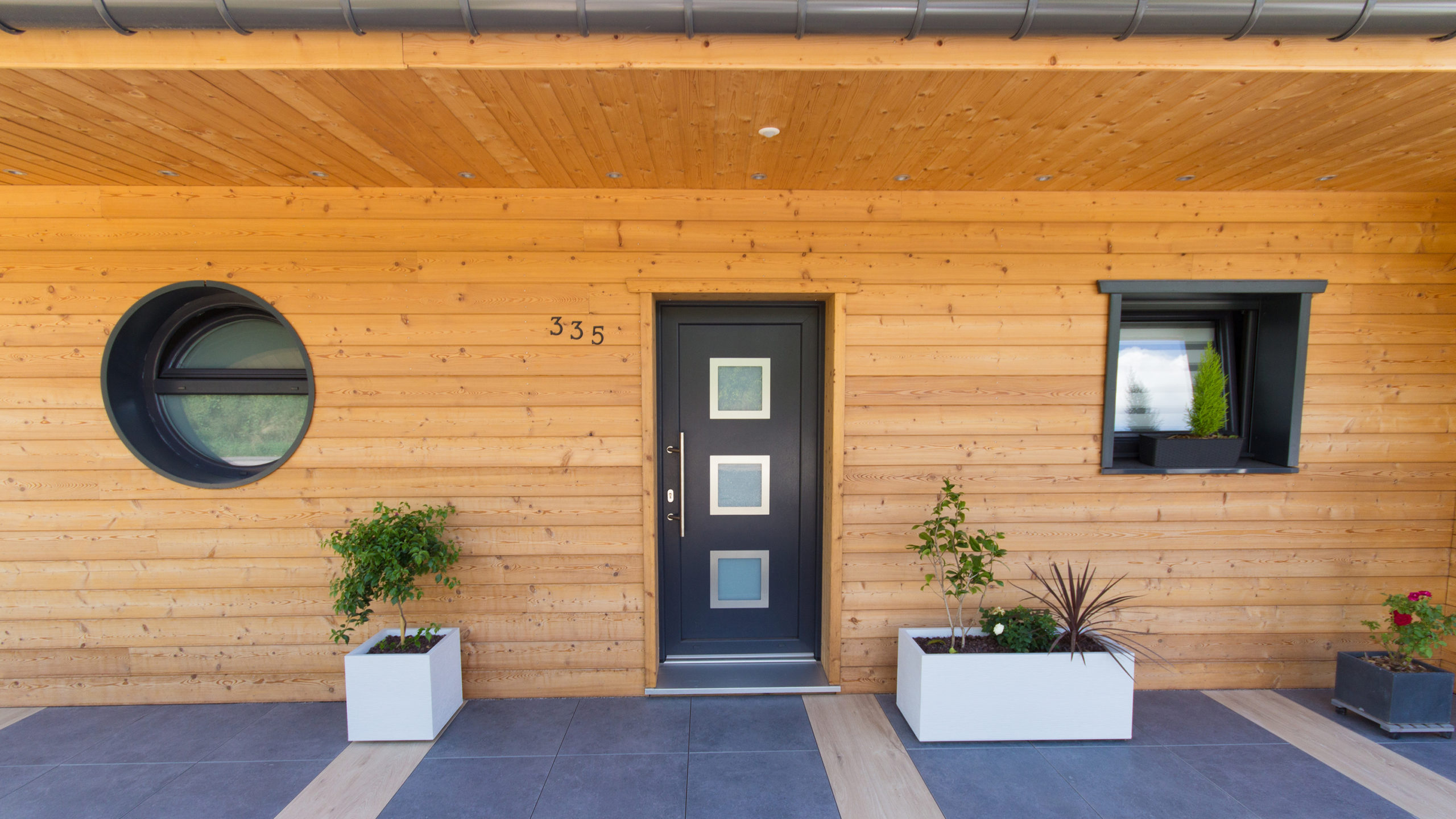 Maisons et chalets bois GICO Constructions Vosges - Maison osstaure bois entree2