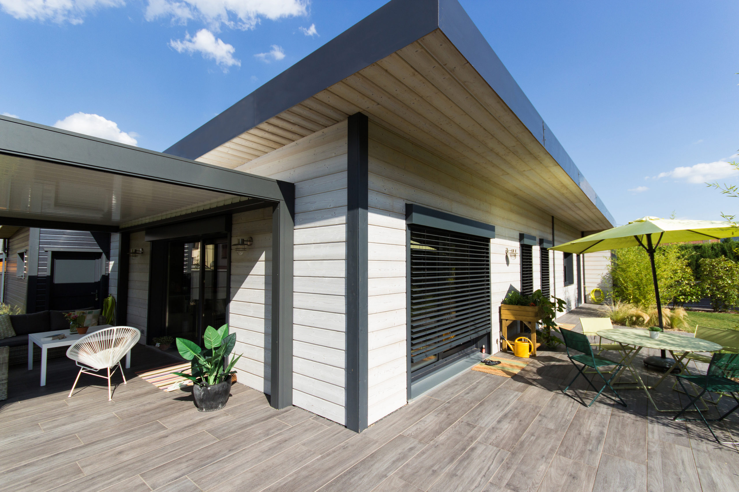 Maisons et chalets bois GICO Constructions Vosges - Maison osstaure bois poteaux2