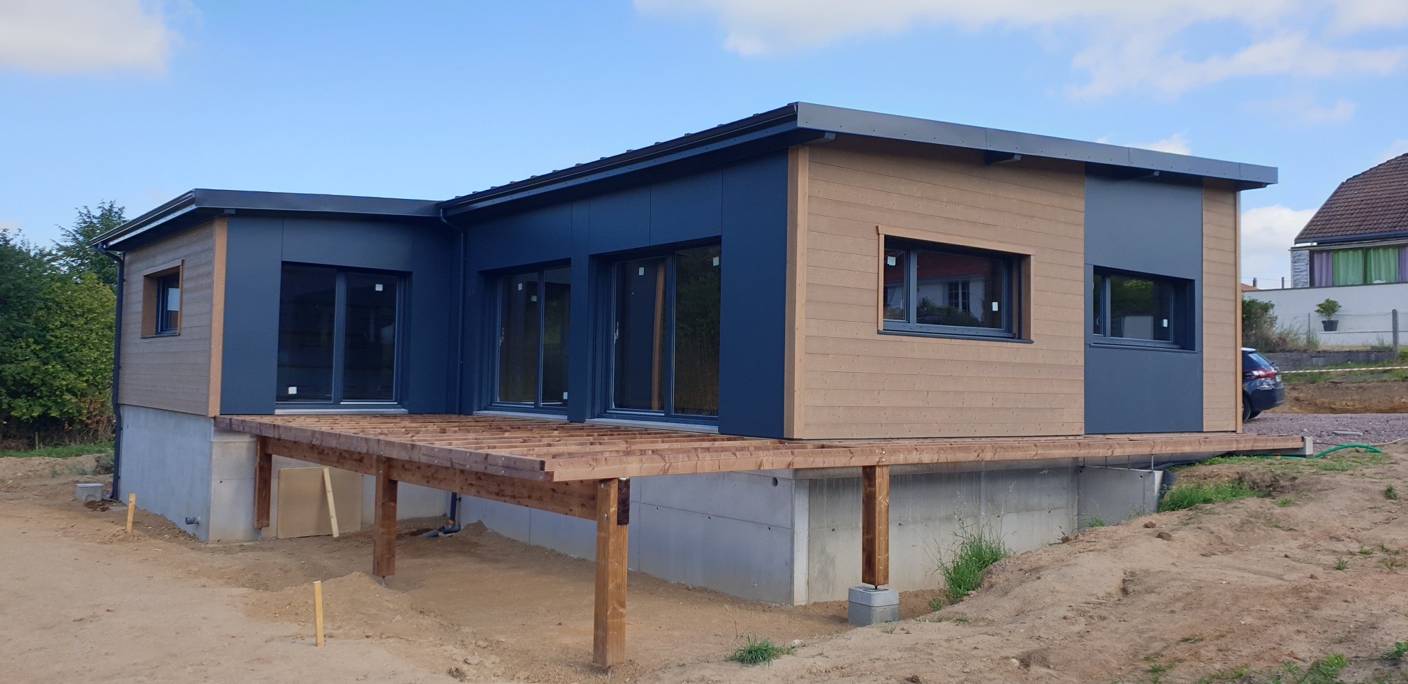 Maisons et chalets bois GICO Constructions Vosges - Maison osstaure bois sur demi ssol