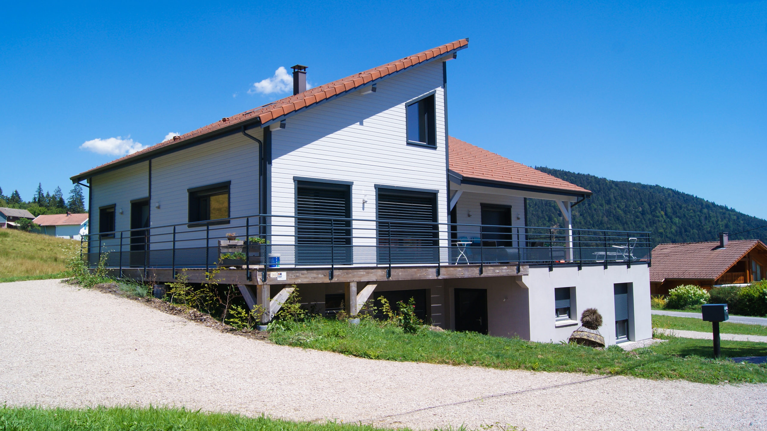 Maisons et chalets bois GICO Constructions Vosges - Ossature bois bardage couleur