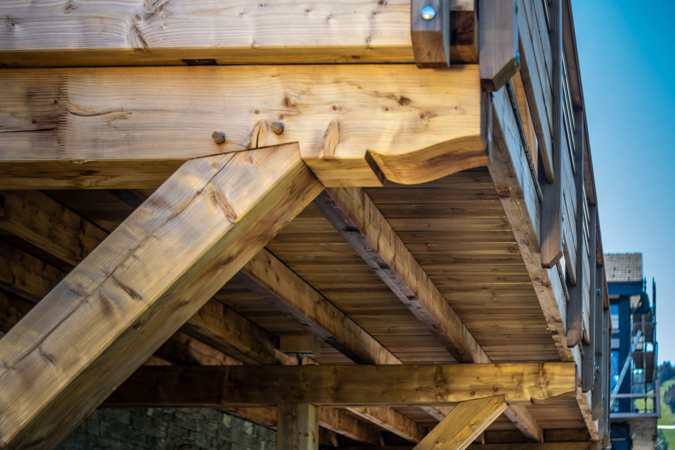 Maisons et chalets bois GICO Constructions Vosges - terrasse solivage2